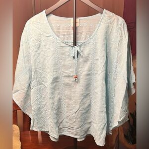 EUC Sonoma Light Blue Bat Wing Sleeve Women's Top Large